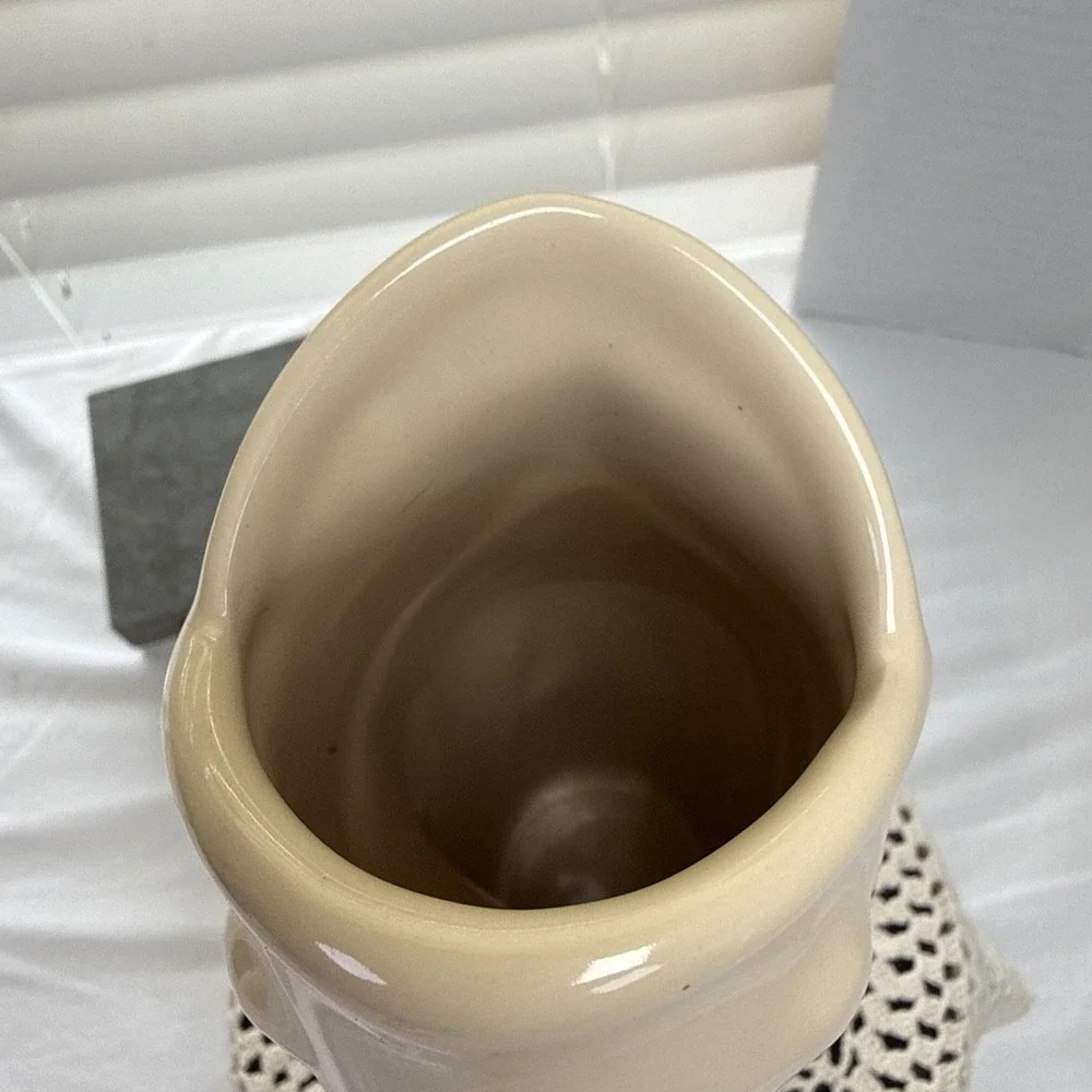 2006 White Gurgle Pot Koi Fish Pitcher/Vase 6.5